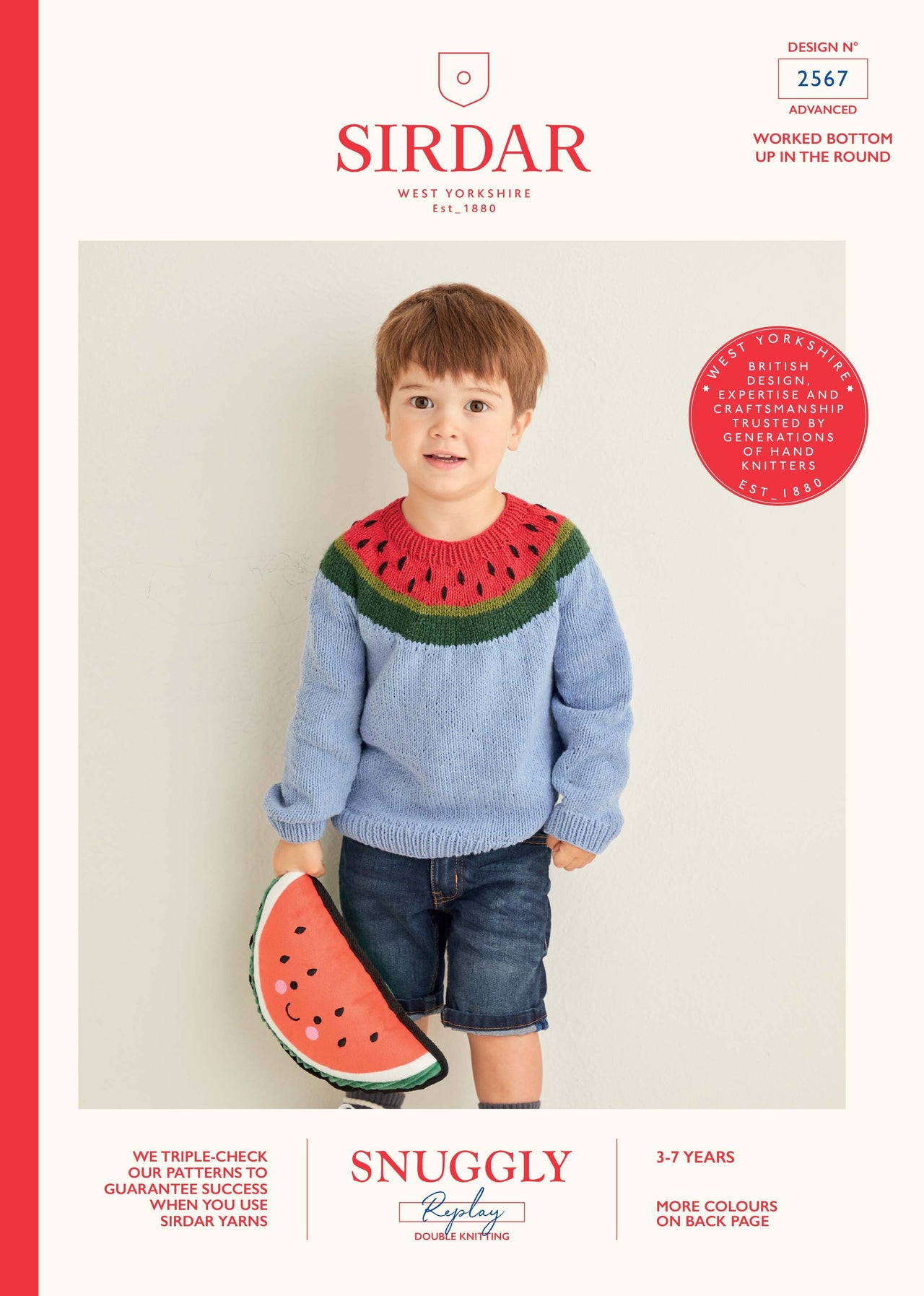 Sirdar 2567 Watermelon Yoke Sweater in Snuggly Replay PDF