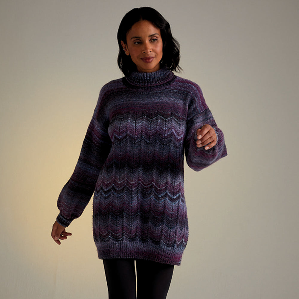 Sirdar Night Blooming Roll Neck Dress Knitting Pattern