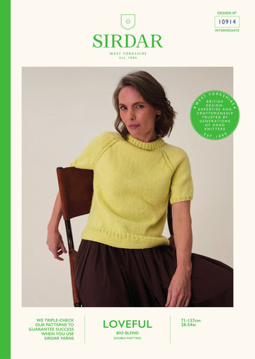 Ringwood Short Sleeve Sweater in Sirdar Loveful 100% Bio Blend - 10914 PDF