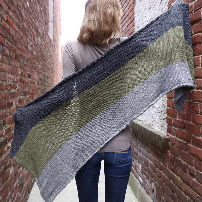 Plymouth Yarn Striped Shawl & Scarf Knitting Pattern