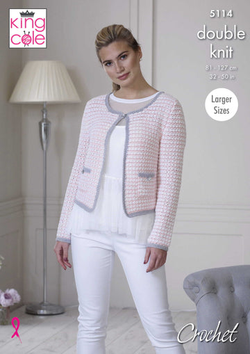 Jacket & Top in King Cole Finesse Cotton Silk DK - 5114 - PDF