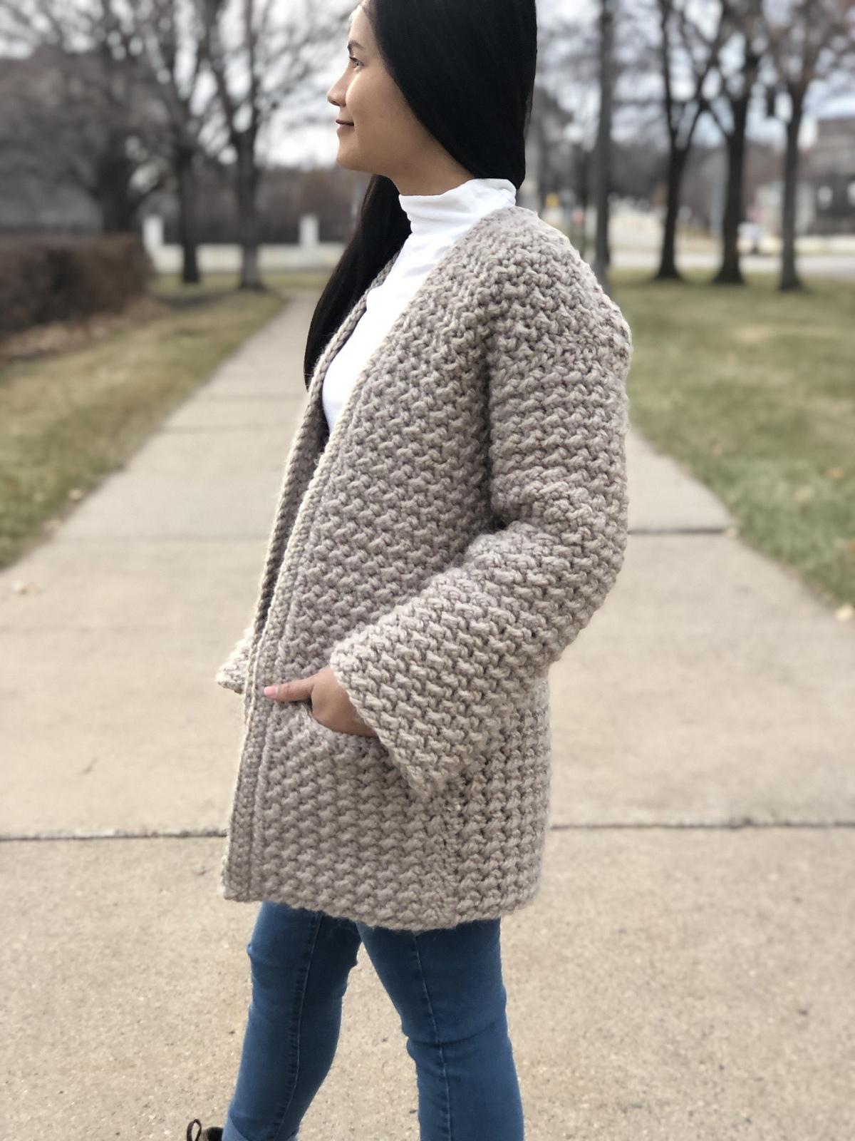 Even moss stitch sweater