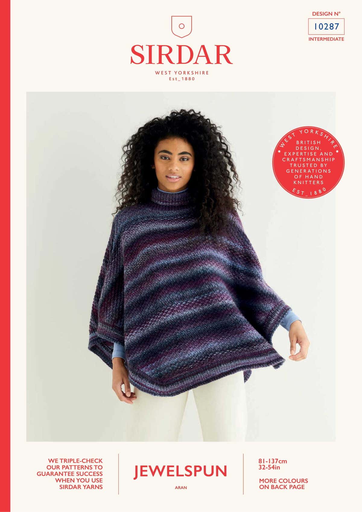 Sirdar Textured Poncho Cape Knitting Pattern