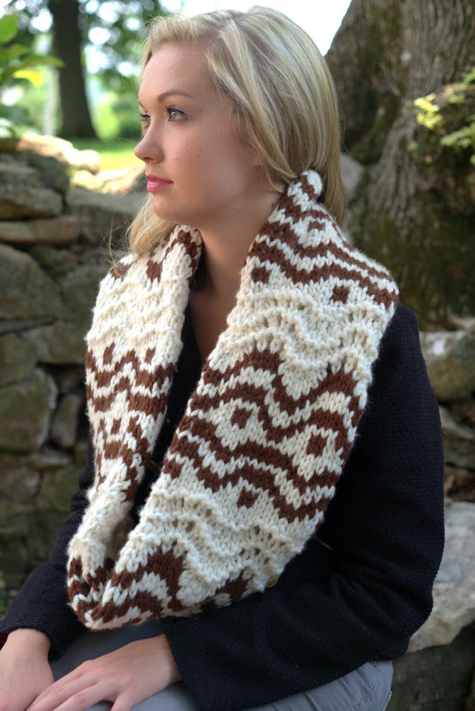 Fairisle Lace Cowl Knitting Pattern
