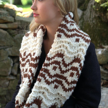 Fairisle Lace Cowl Knitting Pattern