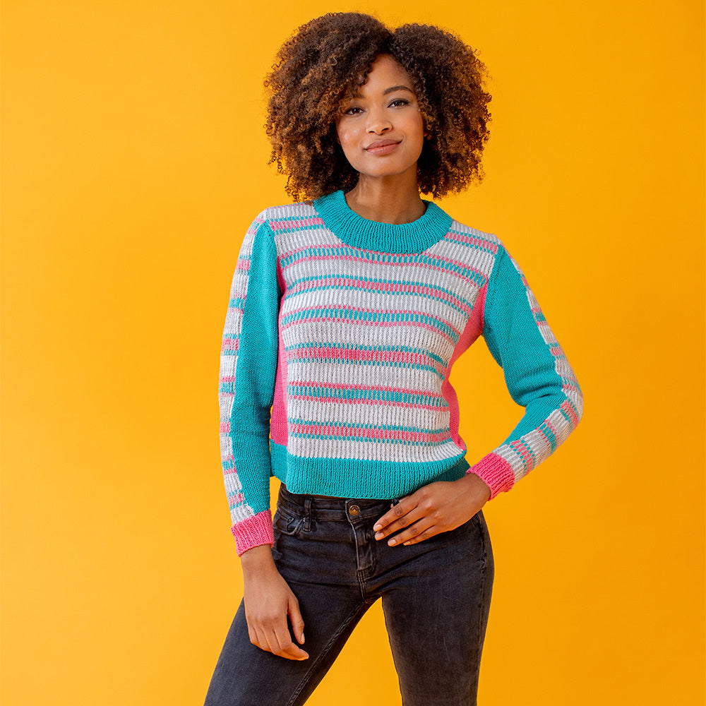 Paintbox Yarns Seeing Stripes Sweater Knitting Pattern