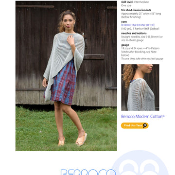 Berroco Staysail Cape Knitting Pattern