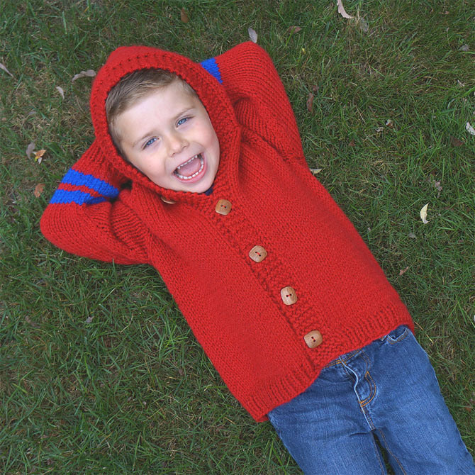 Plymouth Yarn Top Down Child's Sweater Knitting Pattern