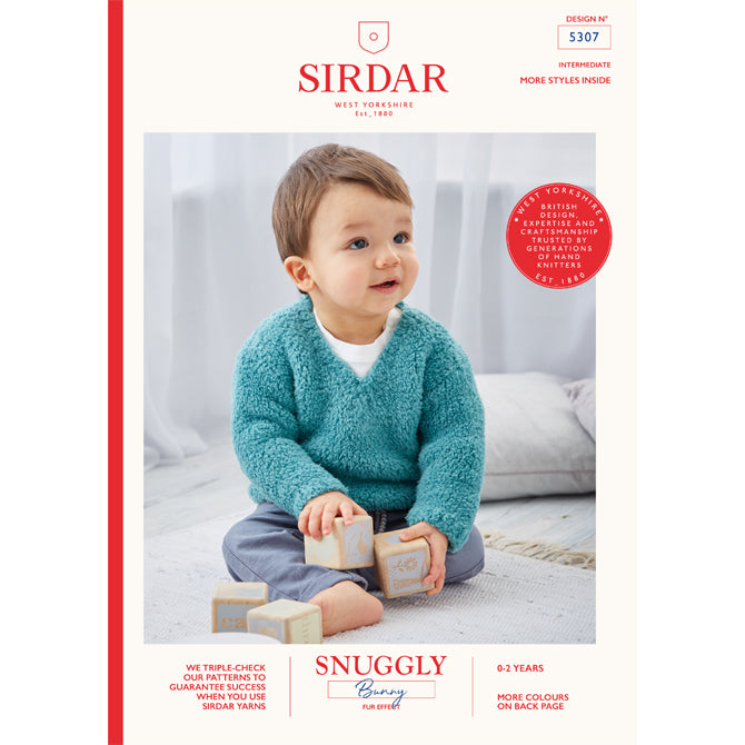 Sirdar V-Neck and Round Neck Pullover Knitting Pattern