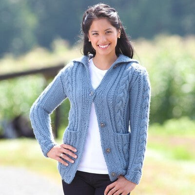 Valley Yarns Braid Cardigan Knitting Pattern