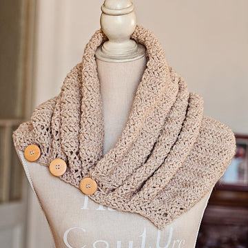 Herringbone Gathered Cowl w...