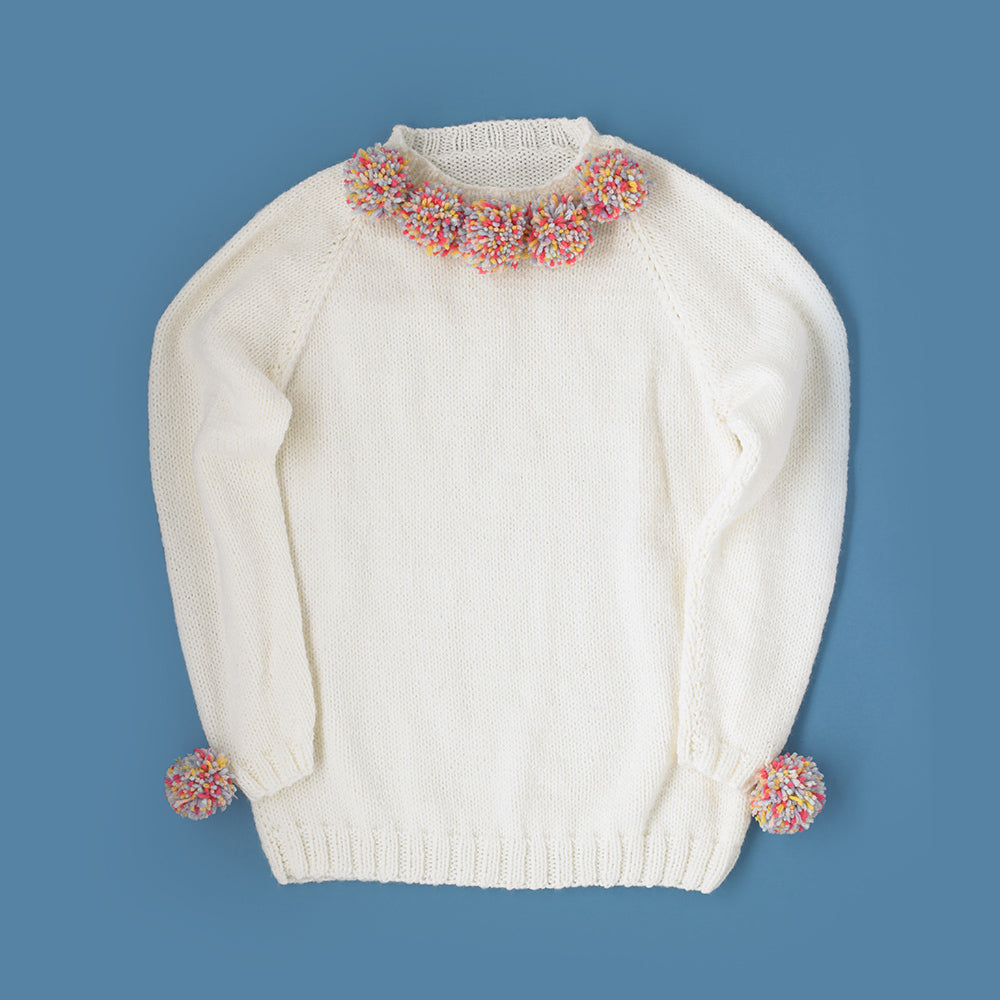 Paintbox Yarns Jingle Pom Jumper Knitting Pattern