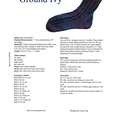 Jojoland Ground Ivy Socks Knitting Pattern
