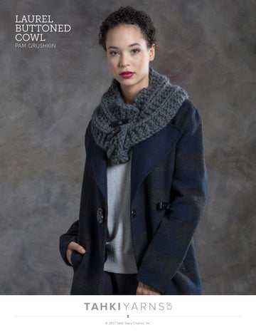 Tahki Yarns Laurel Buttoned Cowl Knitting Pattern