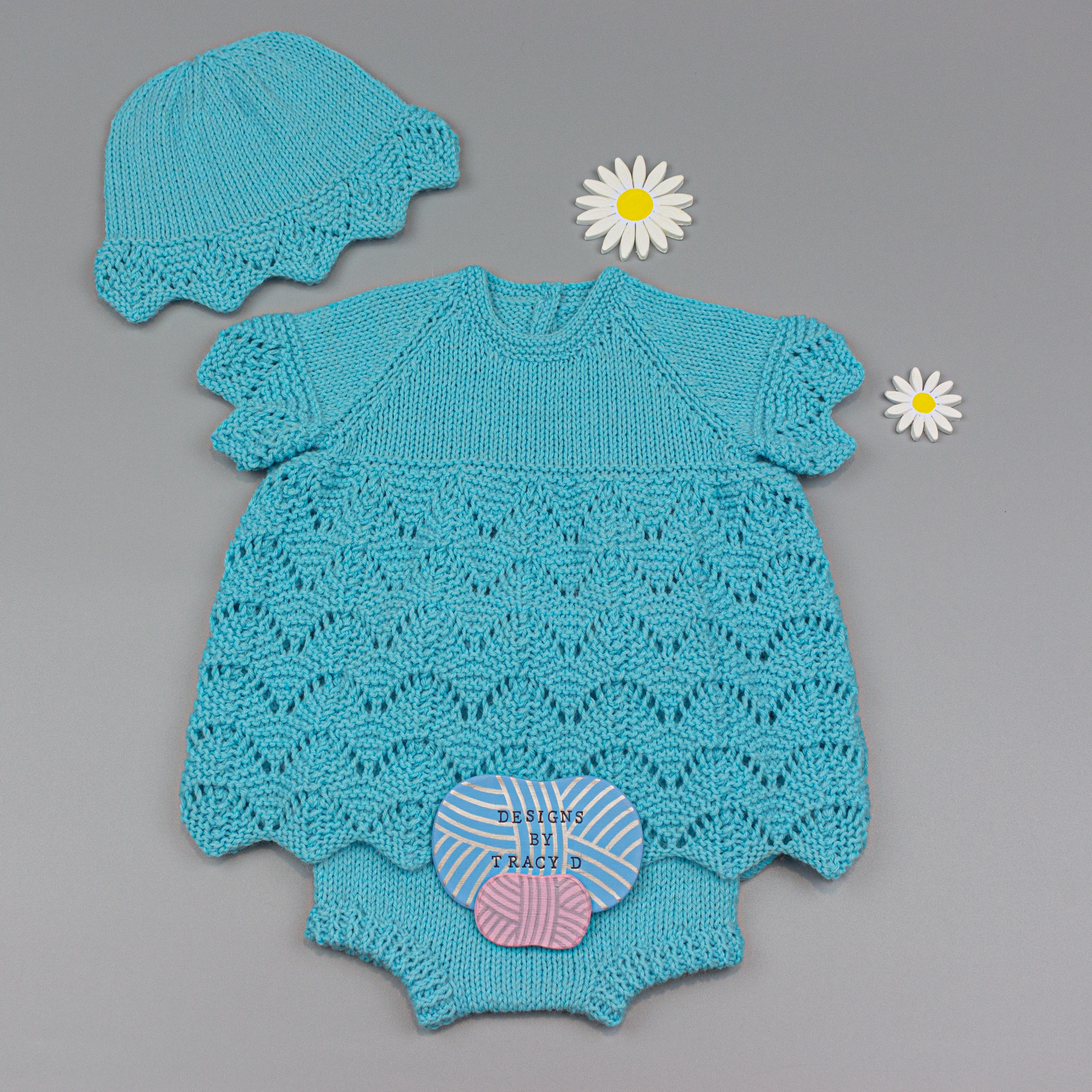 Gwyneth Baby Dress knitting pattern 18" chest