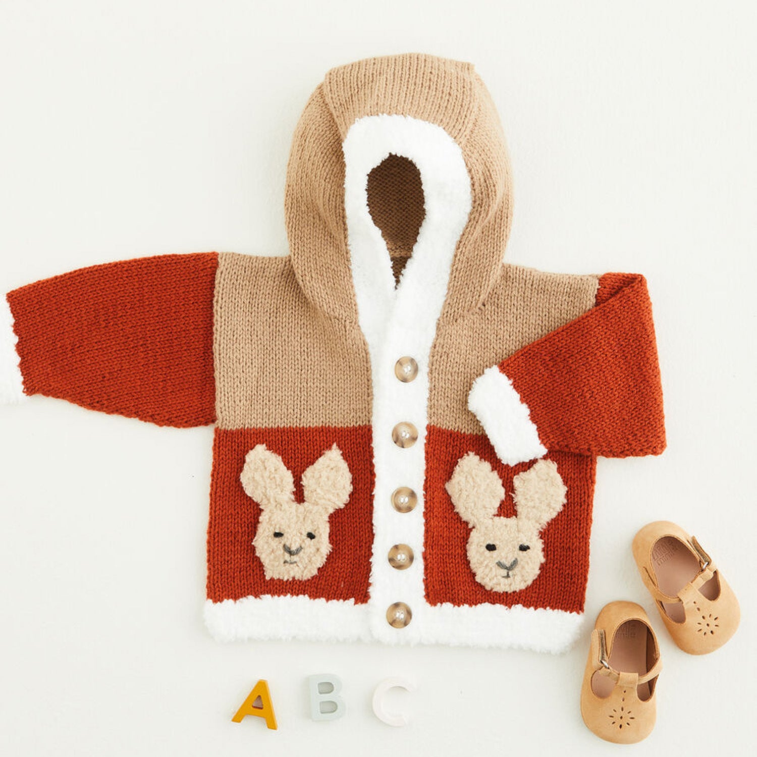 Sirdar Bunny Hooded Jacket Cardigan Knitting Pattern