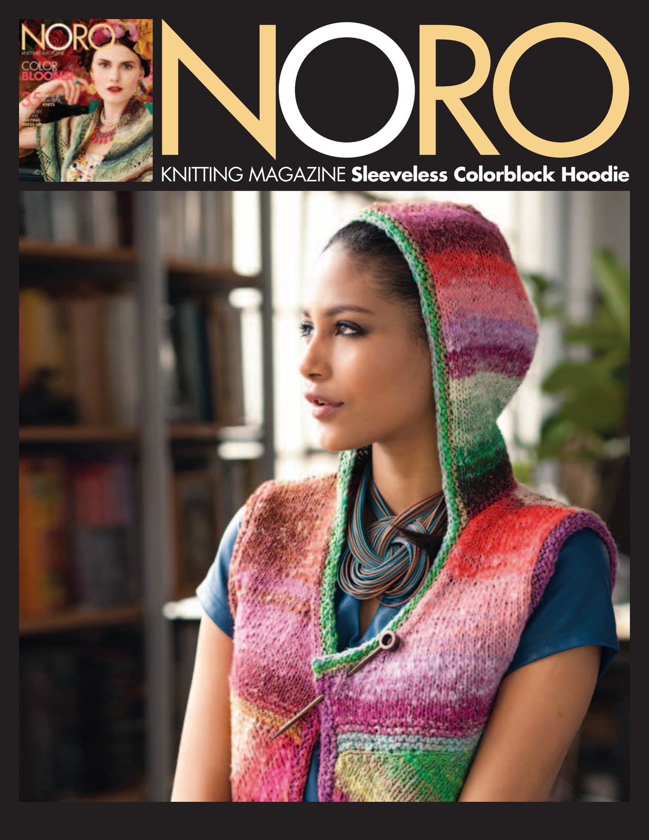Noro Sleeveless Colorblock Hoodie Cardigan Knitting Pattern