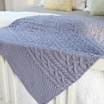 Valley Yarns Thaw Cabled Blanket Knitting Pattern