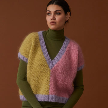 Debbie Bliss Colour Block Sweater and Vest Top Knitting Pattern
