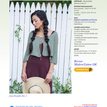 Berroco Sweetgrass Shrug Cardigan Knitting Pattern