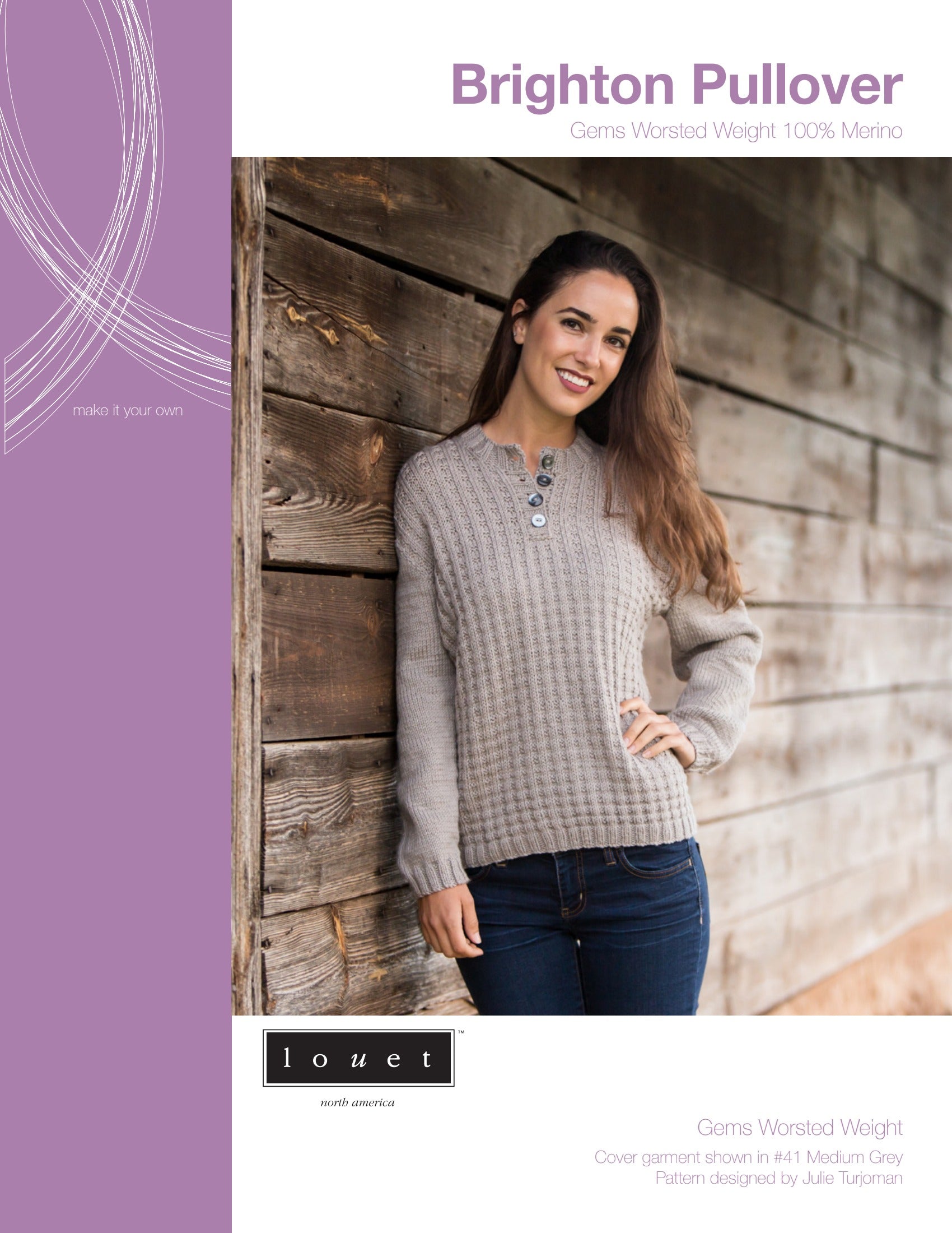 Louet Brighton Pullover Jumper Knitting Pattern