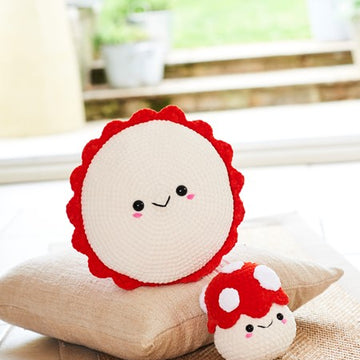 Toadstool Plushie and Cushion in Stylecraft Chenille Chunky - 10244