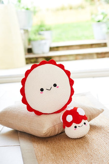 Toadstool Plushie and Cushion in Stylecraft Chenille Chunky - 10244