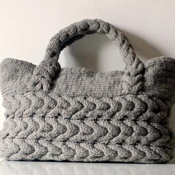 Grey Cable Tote Bag