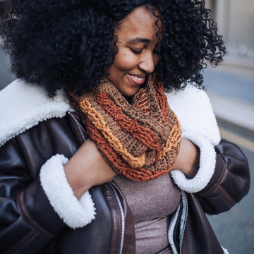 Angella Cabled Cowl in Lion Brand Basic Stitch Skein Tones - M20399 BSAP PDF