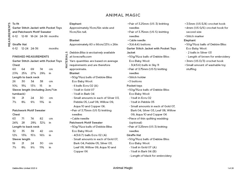 Debbie Bliss Animal Magic Crochet Pattern