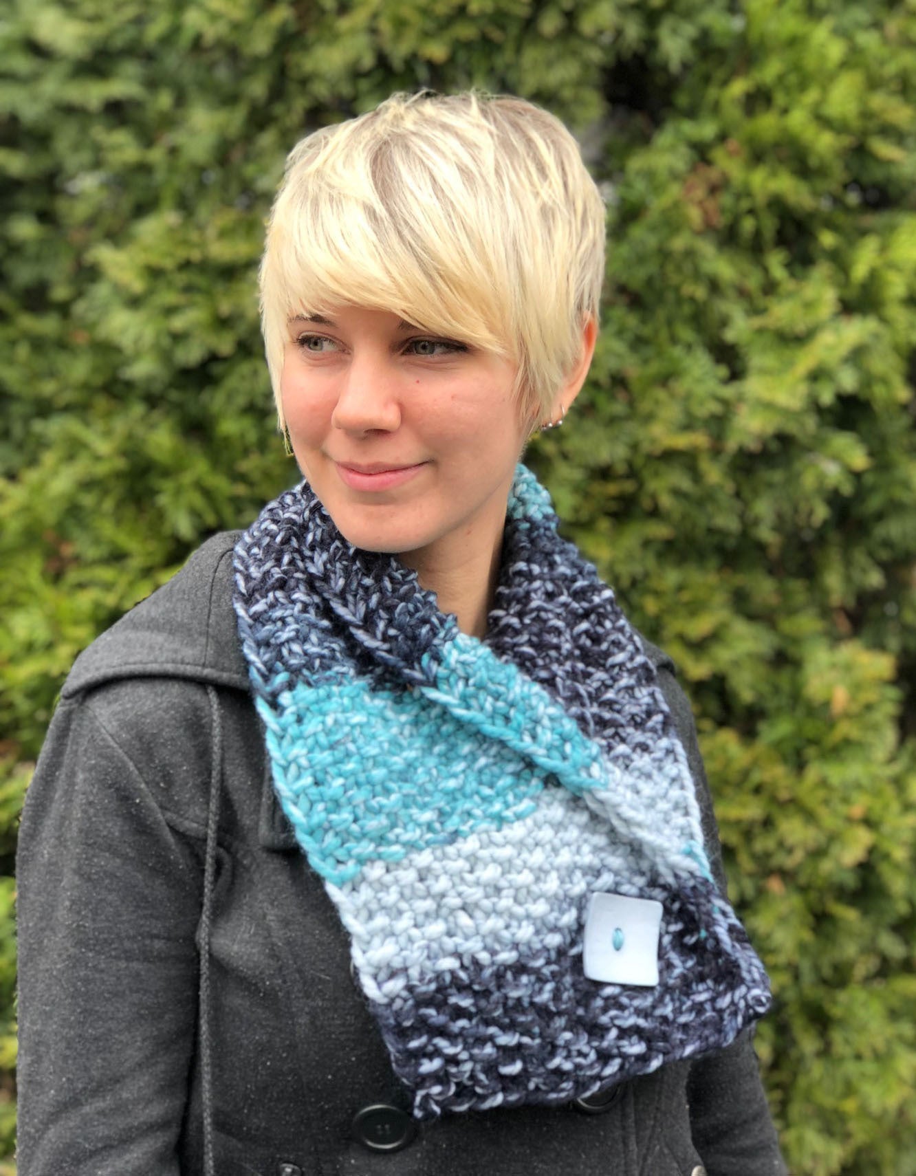 Button Scarf Knitting Pattern