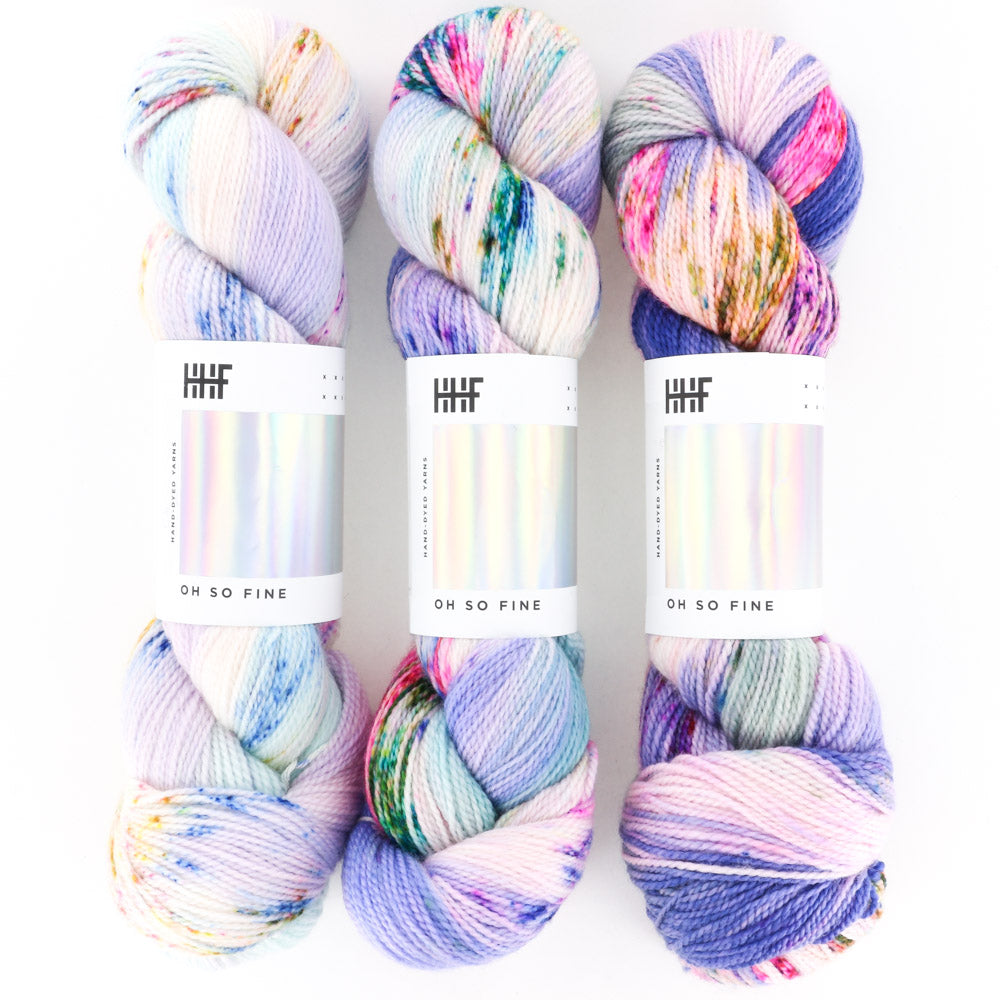 Hedgehog Fibers Oh So Fine 3 Skein Set Yarn - Merino Wool 4 Ply