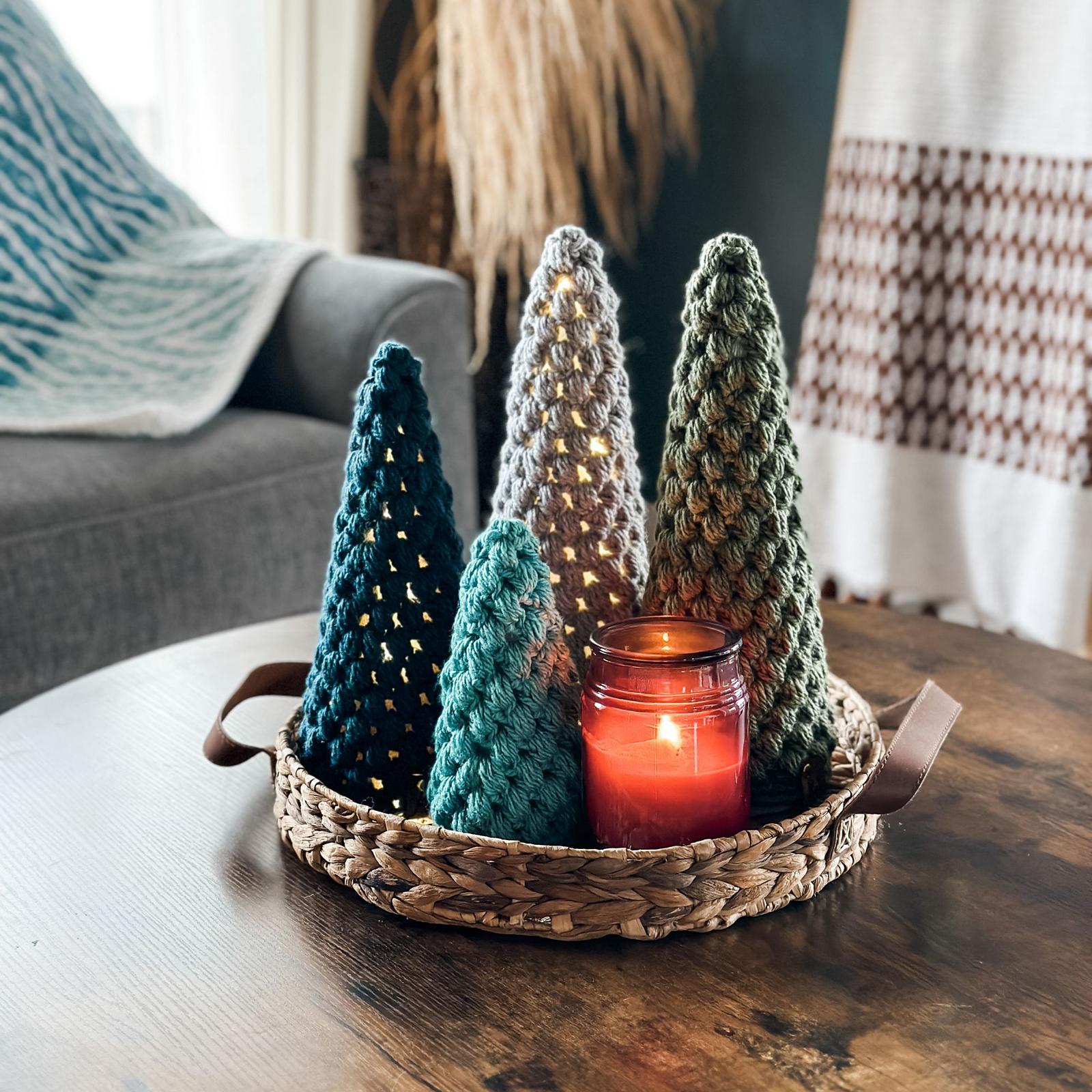 Festive Puff Stitch Trees