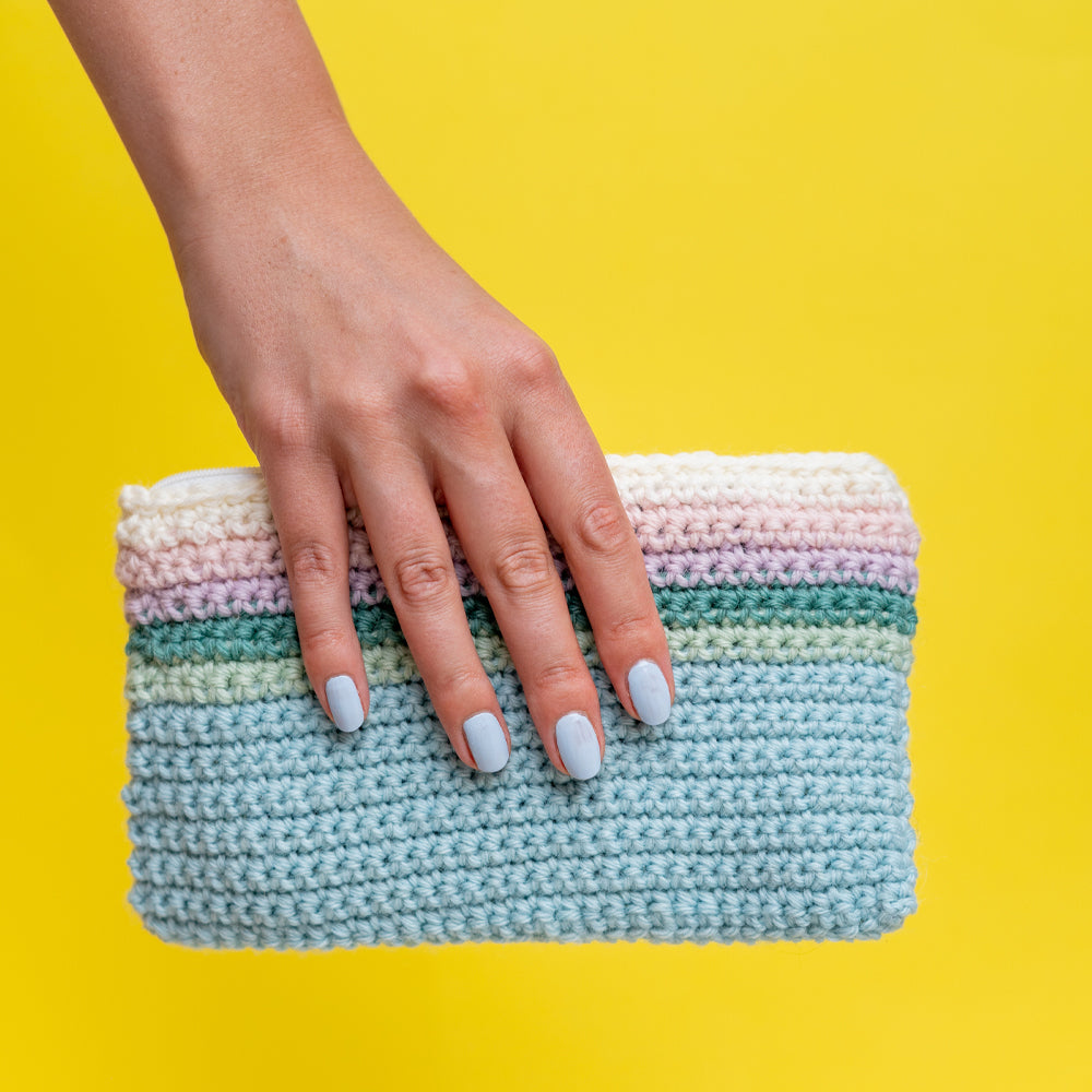 Paintbox Yarns Striped Pouch Crochet Pattern