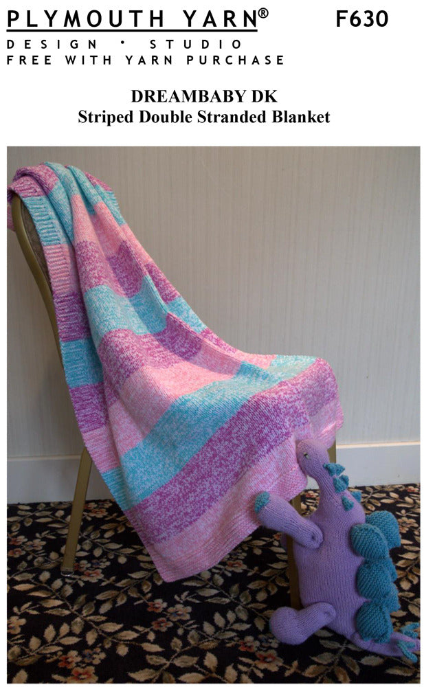 Plymouth Yarn Striped Double Stranded Blanket Knitting