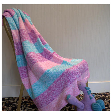 Plymouth Yarn Striped Double Stranded Blanket Knitting