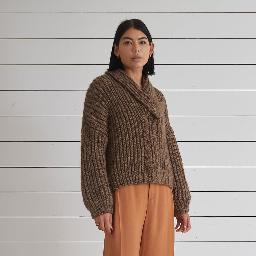 Debbie Bliss Katie Shawl Collar Sweater Knitting Pattern
