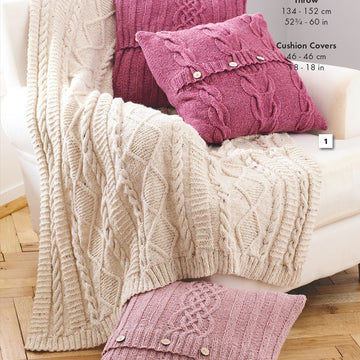 Throw & Cushion Covers Blanket Knitting Pattern