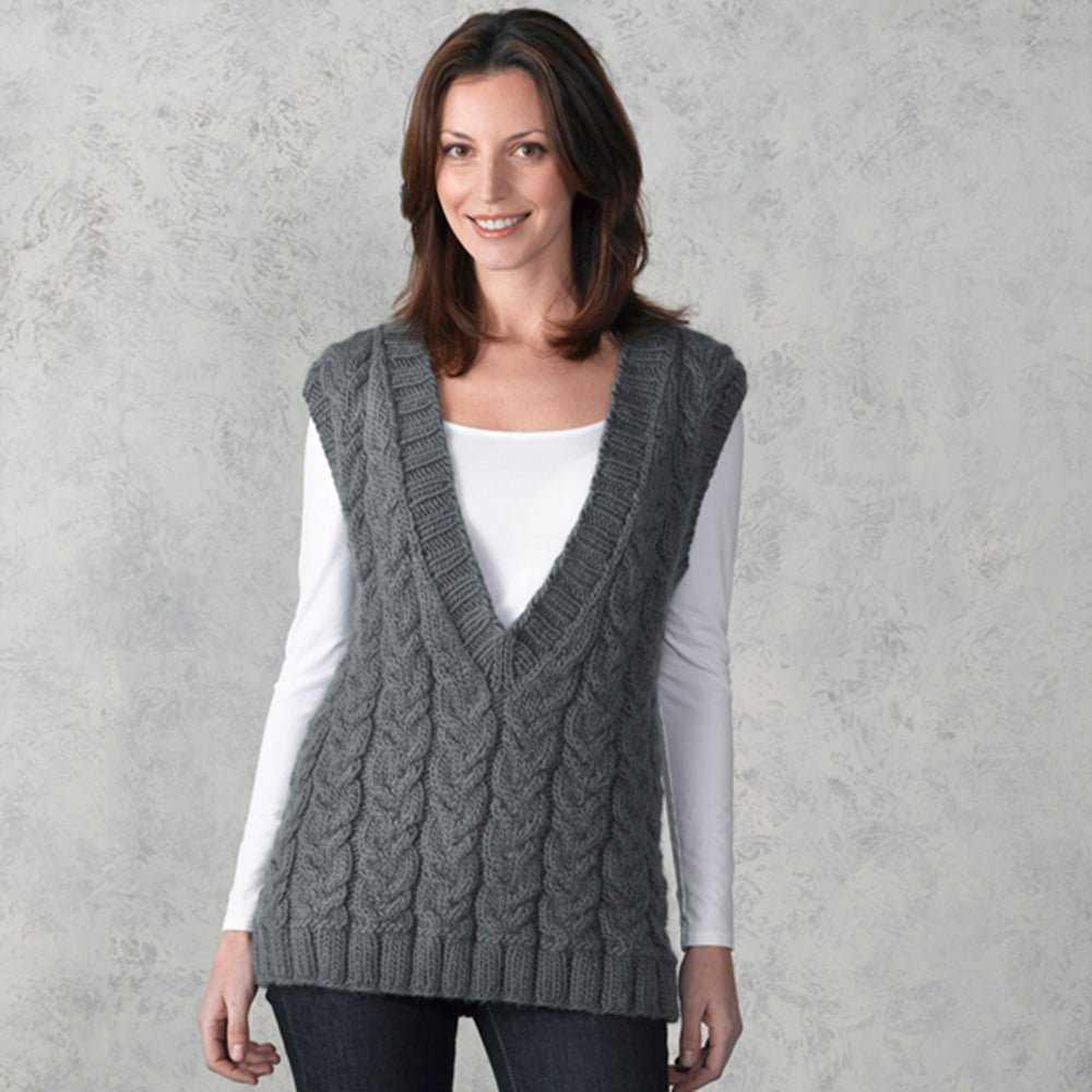 Valley Yarns Smokehouse Cabled Vest Knitting Pattern