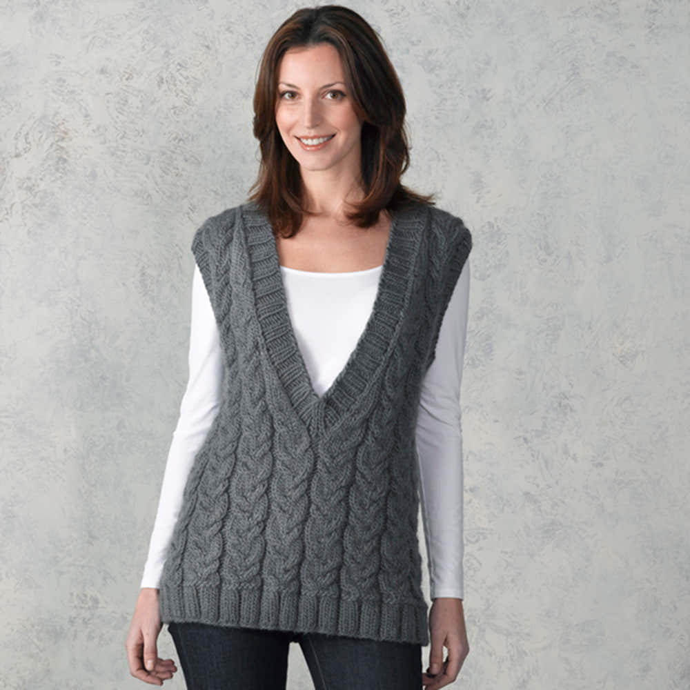 Valley Yarns Smokehouse Cabled Vest Knitting Pattern