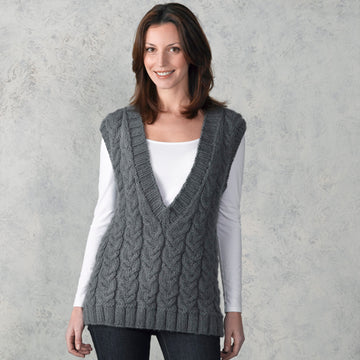 Valley Yarns Smokehouse Cabled Vest Knitting Pattern