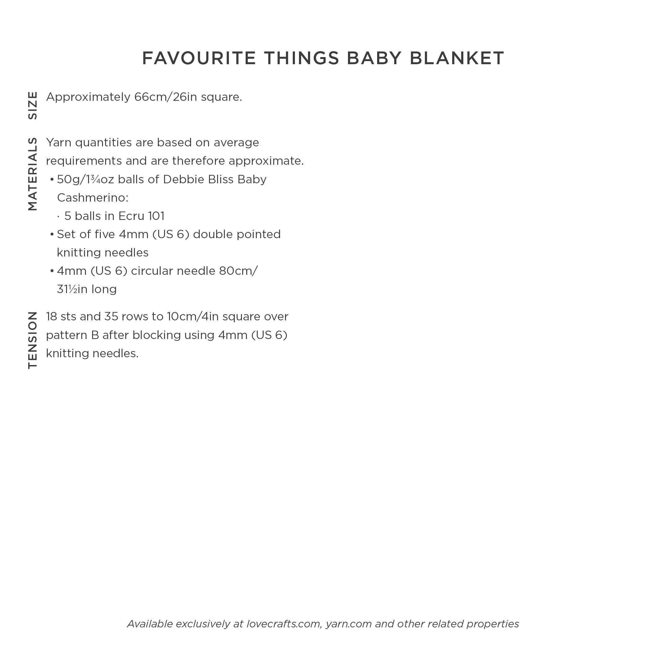 Debbie Bliss Favourite Things Baby Blanket Knitting Pattern