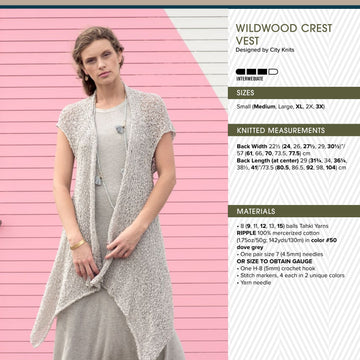 Tahki Yarns Wildwood Crest Vest Knitting Pattern