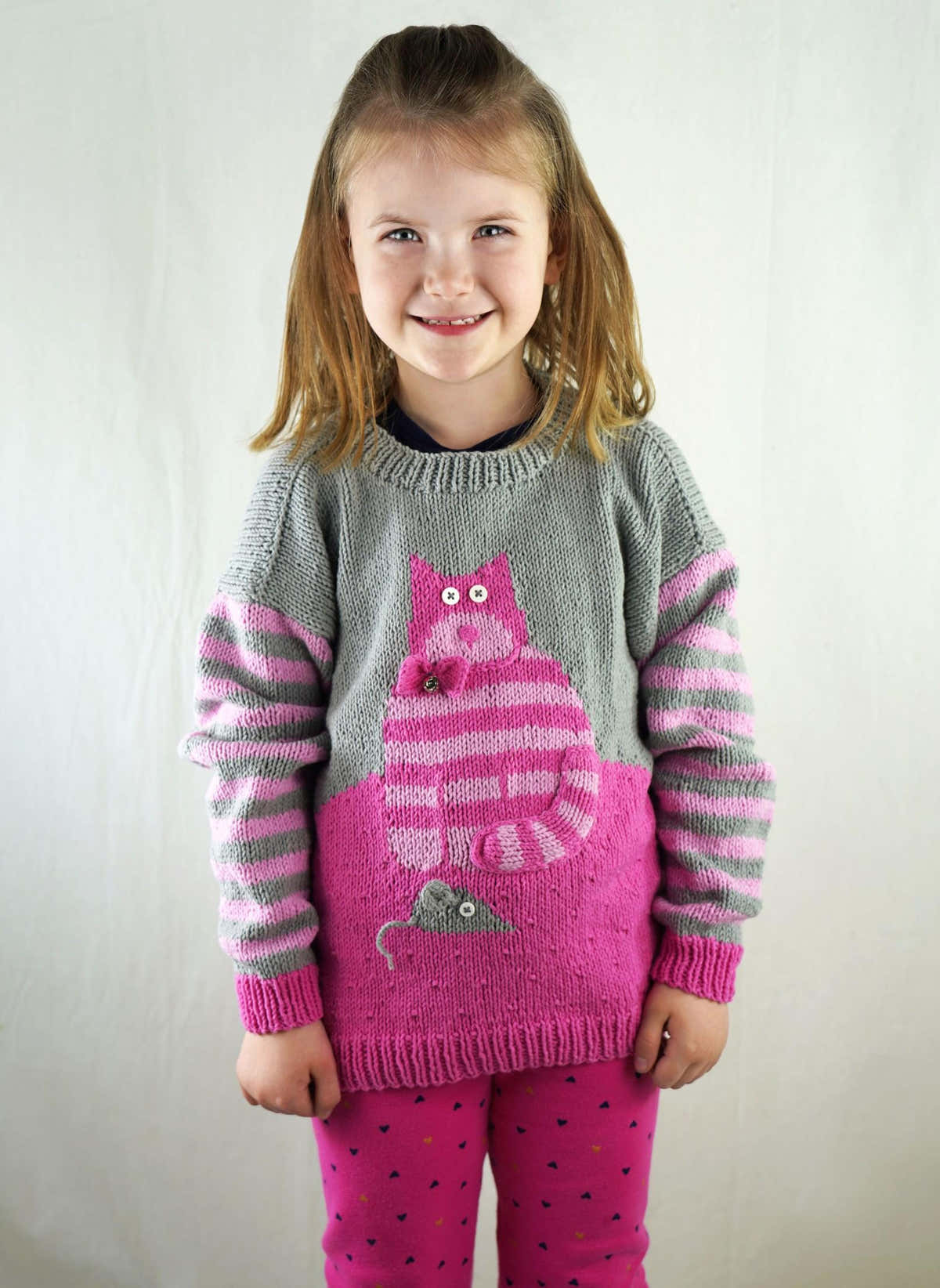 Cascade Yarns DK Cat & Mouse Sweater Jumper Knitting Pattern
