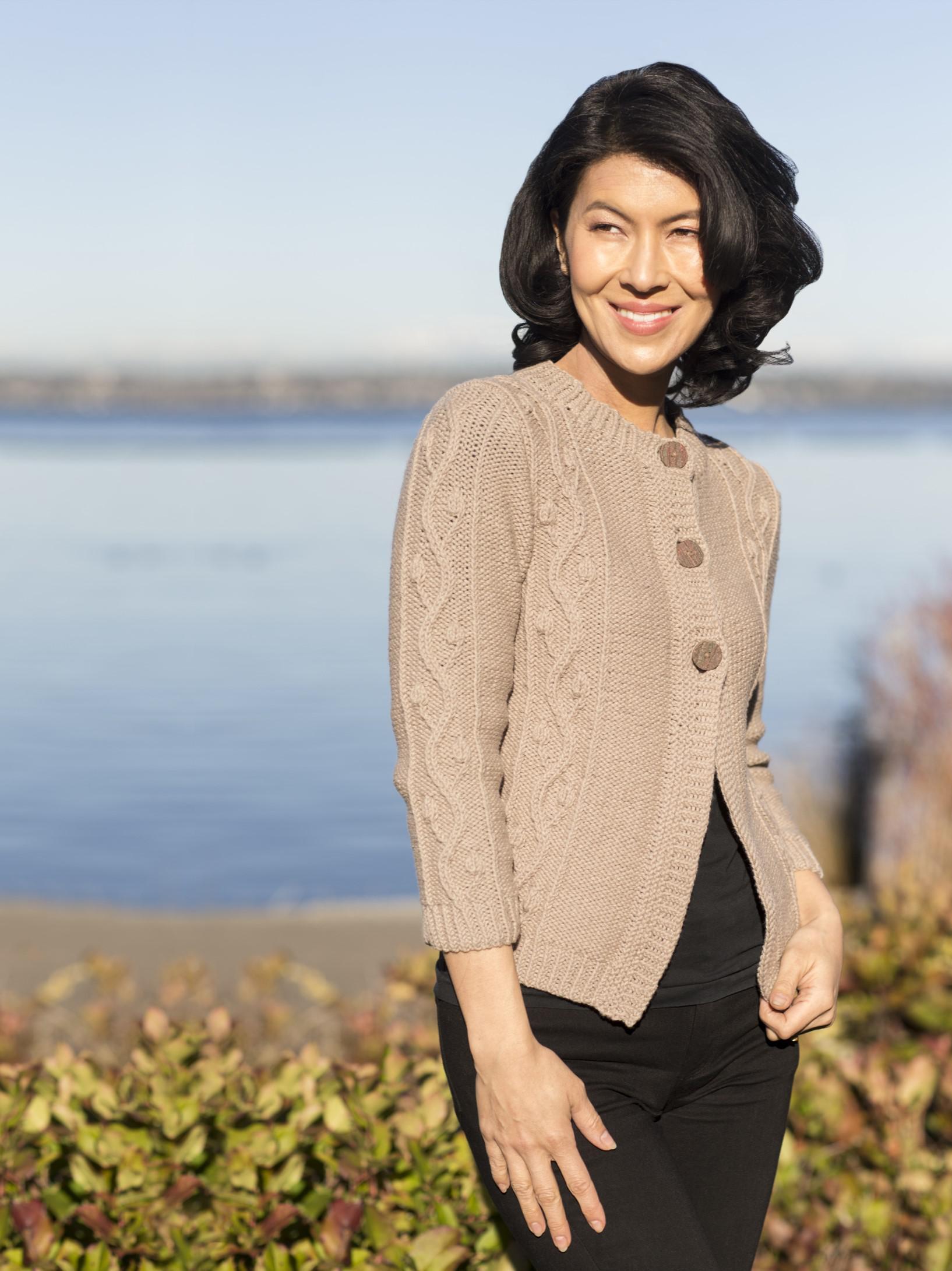 Cascade Yarns W Budded Vine Cardigan Knitting Pattern