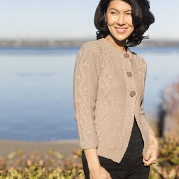 Cascade Yarns W Budded Vine Cardigan Knitting Pattern