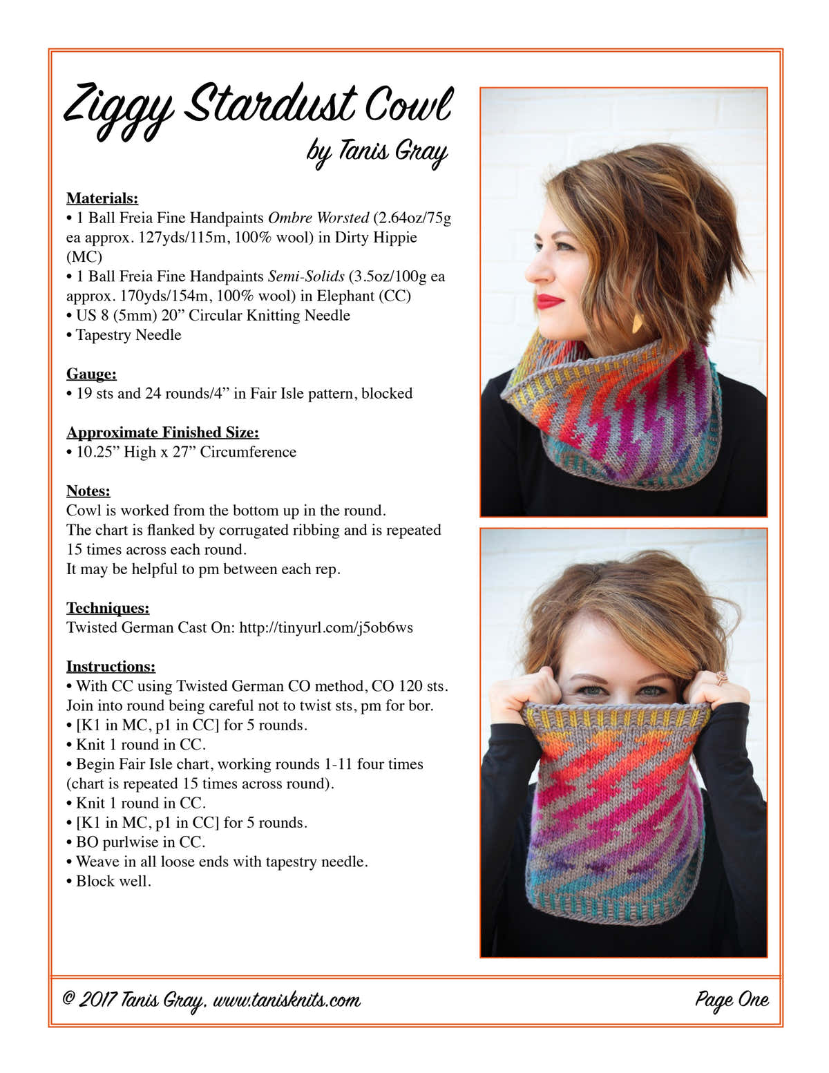 Freia Fine Handpaints Ziggy Stardust Cowl Kit