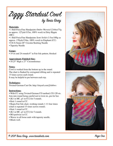 Freia Fine Handpaints Ziggy Stardust Cowl Kit