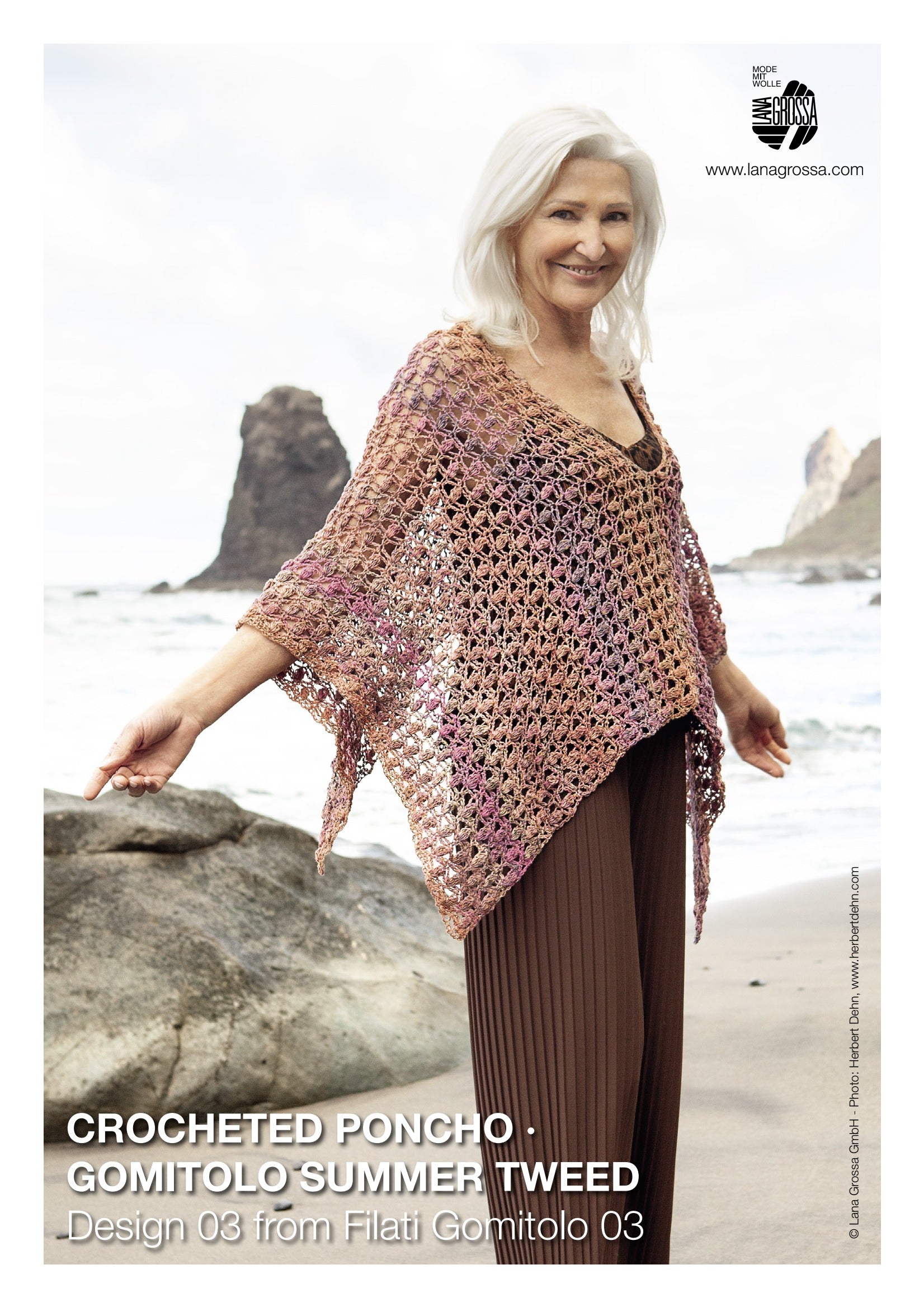 Lana Grossa Crocheted Poncho Pattern