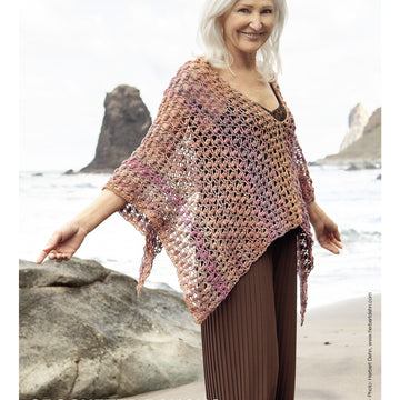 Lana Grossa 03 Crocheted Poncho in Gomitolo Summer Tweed